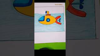 Draw a submarine easy drawing for kids #drawing #howtodraw #youtubeshorts #viral #submarine #art