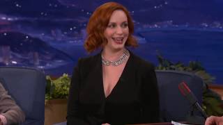 NEW! Christina Hendricks hiccups with AUDIO!   VIDEO LOOP!