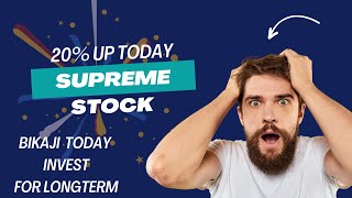 20% up today Supreme stock | Invested in Bikaji for long term #stockmarket #sharemarket