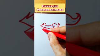 Firmas que parecen animales. Zorro  #dibujo #drawing #videoshorts #art #firmas #juego #shorts