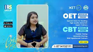 OET & CBT Winner | IRS Group OET, CBT Coaching | Online Training