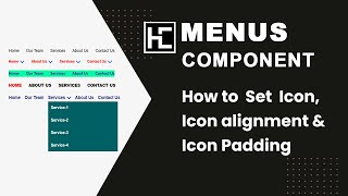 How to  Set  Icon, Icon alignment & Icon Padding