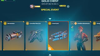 Opening gold chest in war robots.