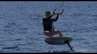 foil kitesurfing session