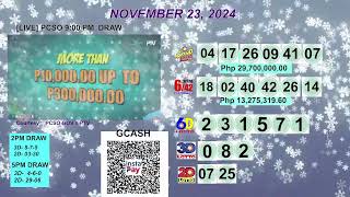 [LIVE] PCSO 9:00 PM DRAW - NOVEMBER 23, 2024 LOTTO RESULTS