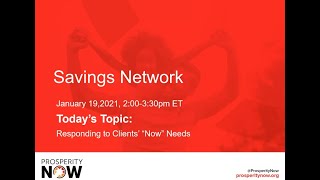 Prosperity Now: Responding to Clients' "Now" Needs Webinar