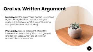 S2 Oral Communication the Basics of Argumentation