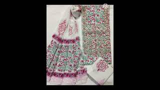 Printed gotapatti suits with cotton dupata hand work with cotton bottom