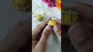 Diy earrings for haldi outfit #creativitywithaera #diy #haldiearings #shortvideo