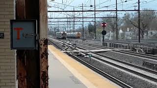 NJTransit Long Branch express, Amtrak keystone passing and south amboy local stopping at rahway