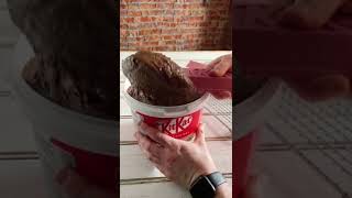 The Most ASMR Nutella Bucket & Giant Ruby KitKat Satisfying Mixing #shorts