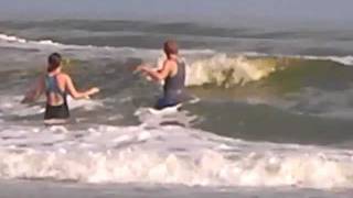 Jensen, Noelle & Lauren having fun in the surf