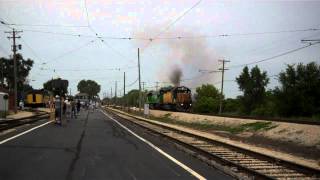 CNW 6847 and BN 5383 smokin' it up at the Illinois Railway Museum in Union Il.