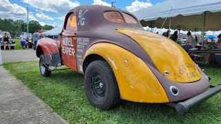 burnouts, dirt race, Gassers, carshow, Barn finds, Vintage Campers Rockabilly Ruckus 2024 pics/ vids