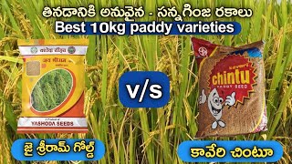 జై శ్రీరామ్ గోల్డ్ మరియు కావేరి చింటూ BEST RESERCH PADDY VARIETATES FULL INFORMATION IN TELUGU