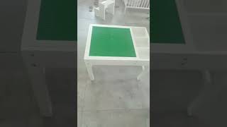 Solid wood eco friendly lacquer Lego table