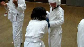 Dexter Karate class practice punching