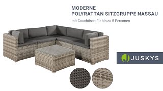 Polyrattan Sitzgruppe Nassau mit Couchtisch für bis zu 5 Personen JUSKYS