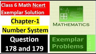 class 6 Math Ch-1 Q 178 and Q 179 NCERT Exemplar Solution|MATH|NCERT|Number System|CBSE|Chapter 1