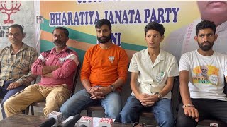 Bjp spokesperson Adv.Rishi Badyal held press conference Bjp office Bani