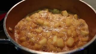 Making cinnamon poached apples