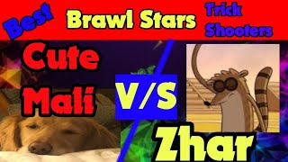 Zhar vs Cute Mali| World's best Mortis trickshots|Brawl Stars|