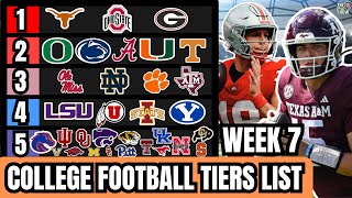 College Football Teams Tiers List Heading Into Week 7 | Alabama & Tennessee Drop to Tier 2