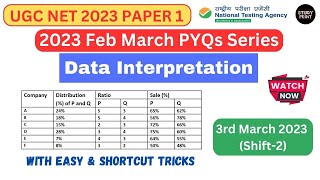 Data Interpretation for ugc net | UGC NET 2023 PYQs | UGC NET 2023 | Paper 1 | আলোচনা বাংলাতে