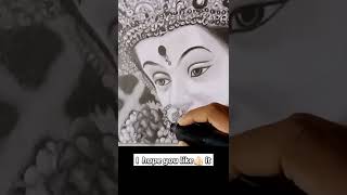 maa durga face drawing #shorts