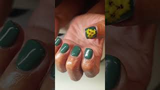 before&after Painted Sunflowers🌻on my mom's nails #gelnails #nailart #nails #naildesign