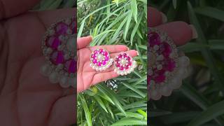 DIY Earrings making for navratri😱//#earrings #jewellery #craft #diy #viralvideo @crafterdebika