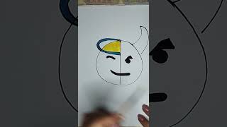 Emoji satisfying creative art/ Angel+Devil.  #SHORT