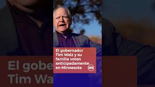 El gobernador Tim Walz y su familia votan anticipadamente en Minnesota