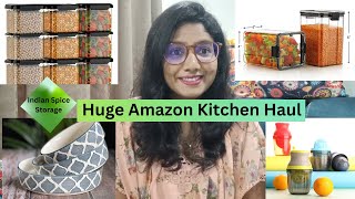 Huge Amazon Kitchen Haul | Beautiful Kitchen Storage from Amazon | Indian Spice Storage Organisation