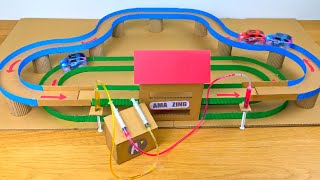 How to Make a Hydraulic Magic Track from Cardboard  DIY Magic Car Race