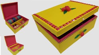 Jewellery Box Making at home with waste cardboard | Best out of Waste | DIY Bangle Box