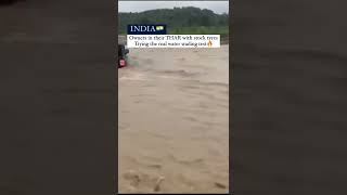 Foreign vs India, Owner in their THAR with stock tyers Trying the real water wading test 🔥