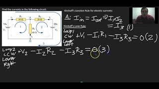 Resistor and EMF DC Circuit network, Kirchoff's Rules Calcul