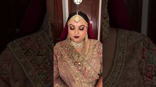 #shorts/Glowy Dewy Indian wedding bridal makeup look with dark lips look by parul garg Makeup artist