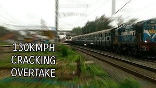 130KMPH CRACKING OVERTAKE : Mumbai Rajdhani Express Crushes Porbandar Express : 400+ SUBS Special.