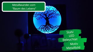 "Baum des Lebens" - LED beleuchtetes Metallbild von Metallwunder.com im Test!