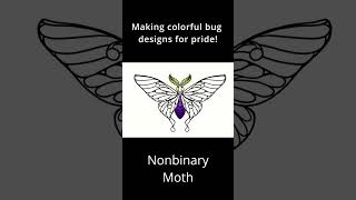 PRIDE BUGS - Nonbinary Moth #pridemonth #digitalart #nonbinary