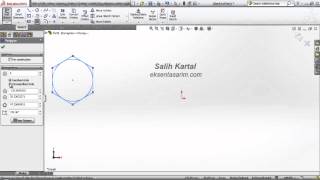 10 - Solidworks 2013 Eğitim  - Polygon (çokgen) komutu