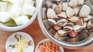 #Winter melon clam soup with ginger #chinese recipe