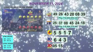 [LIVE] PCSO 9:00 PM DRAW - NOVEMBER 11, 2024 LOTTO RESULTS