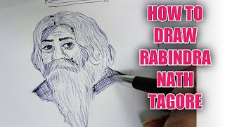 How to draw rabindranath tagore step by step|How to draw rabindranath tagore  easy