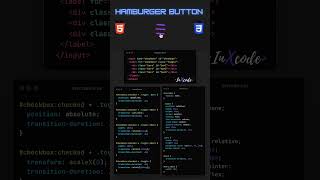 Hamburger Button In HTML and CSS | #shorts #html #css #inxcode