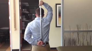 Shoulder Internal Rotation Stretch with Cane