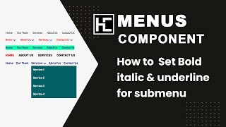 How to  Set Bold italic & underline for submenu