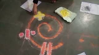 National Mathematics day celebration Drawing Rangoli of mathematics day